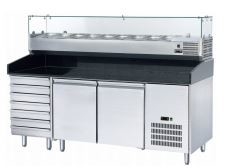 Máy làm bánh pizza bằng thép không gỉ thương mại Tủ đông Quầy bánh pizza Máy làm lạnh