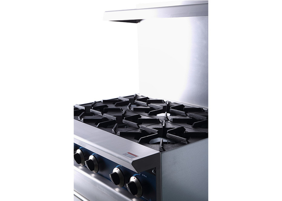14,6 Gkw Nhà hàng Thiết bị nhà bếp Đầu đốt 6-inch 36-inch có lò nướng