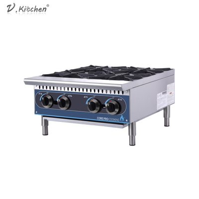 Nhà hàng thương mại Thiết bị nhà bếp Bếp gas để bàn 24-inch 4 đầu đốt